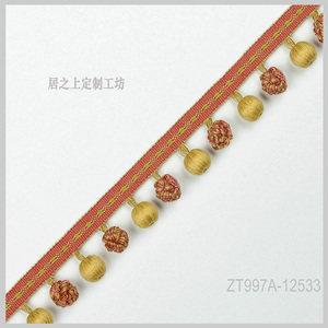 【一米价】花边美式雏菊系列幅宽43mm窗帘布料流苏棉麻自然的色彩
