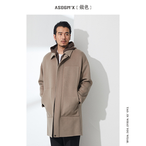 ASOGMX敛色暖冬推荐鼎级澳洲纯羊毛双面呢时尚毛呢外套气质型大衣