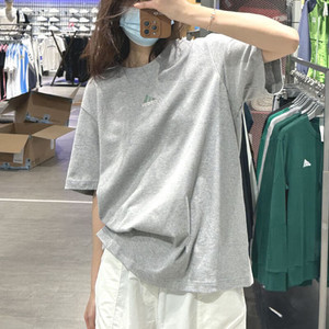 Adidas阿迪达斯官方灰色短袖男女装2024夏季新款透气T恤运动半袖