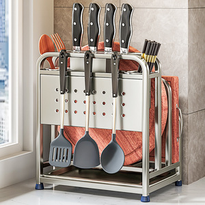 放菜板和刀的架子厨房刀架置物架菜刀砧板锅盖一体收纳架菜板刀具
