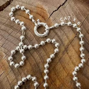 CATX6原创925银珠珠链链条项链—可调节长度任意搭配吊坠自由发挥