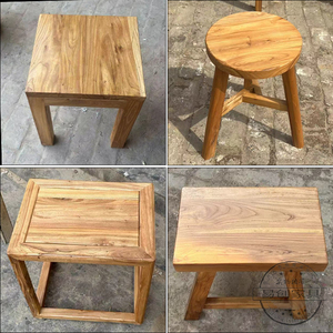 老榆木凳子纯实木鼓凳原木餐凳面馆餐饮元宝凳中式矮凳复古小方凳