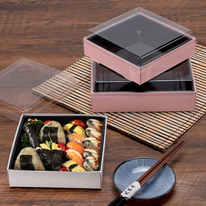 高档加厚寿司打包盒饭团三明治外卖便当野餐纸盒水果沙拉包装盒