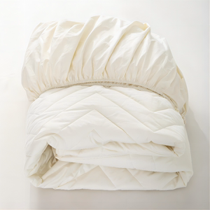 全棉绗缝夹棉床笠式床褥360°松紧带立体边角整体包裹a类不染白色