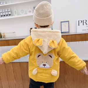 冬季男童加绒加厚棉衣1-2-3-4-5岁宝宝新款棉袄小孩洋气冬装