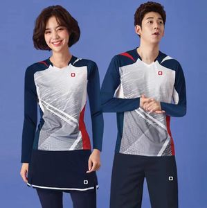 2024春夏季新款羽毛球服长袖长裤套装男女上衣乒乓网球排球运动服
