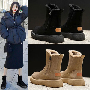 爆款雪地靴女2024新款冬季时尚皮毛一体保暖加绒加厚靴子防滑棉鞋