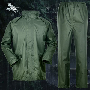 包邮橄榄绿新款雨衣消防分体雨衣抢险救援便携式户外套装军绿雨衣