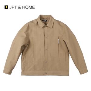 JPTHOME24春极简风尚系列男士合体版型凸感暗纹装饰短款翻领夹克