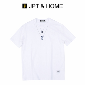 JPTHOME23夏轻潮系列男士微阔版型卡通吊坠图案短袖圆领T恤