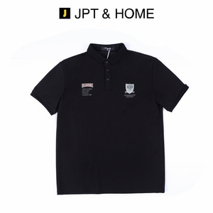 JPTHOME23夏轻潮系列男士合体版型个性绣章短袖翻领T恤