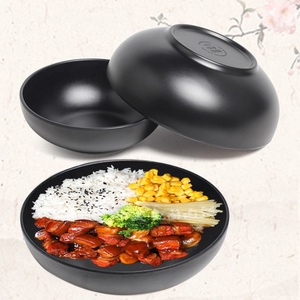 黑色韩式冷面碗塑料密胺日式拉面碗卤肉烤肉拌饭碗鸭血粉丝碗商用