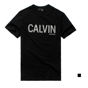 美代正品CK短袖男T恤Calvin Klein男女情侣字母棉白色新款半袖