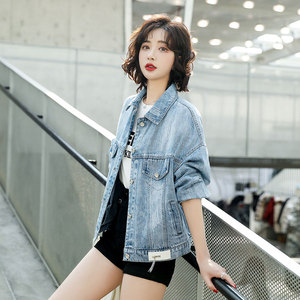 2024年春季新款韩版女士时尚潮流休闲短款牛仔外套流行小个子上衣