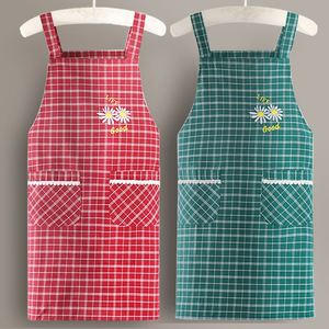 小个子女生围裙罩衫式男生厨房棉布家用厨房做饭透气背带时尚围腰