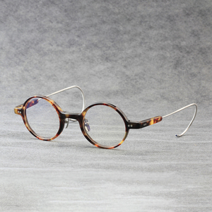 复古眼镜圆形眼镜框男手工银框眼镜架配近视镜框男士圆框6315