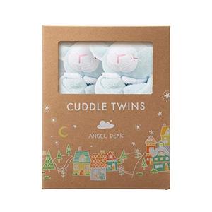 Angel Dear - Blue Lamb  Cuddle Twins Blankie Set  Pack of 2