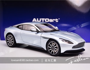 奥拓 1:18 AutoArt 阿斯顿马丁 DB11 冰蓝色 车模