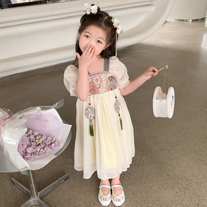 女童夏装连衣裙2024新款薄款洋气夏季儿童古装超仙汉服中国风裙子