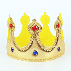 亮布头饰生日帽王子皇冠儿童成人金色国王冠钻石发箍服饰道具装扮