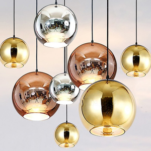 后现代简约北欧咖啡厅餐厅吧台泡泡玻璃装饰电镀圆球形玻璃吊灯
