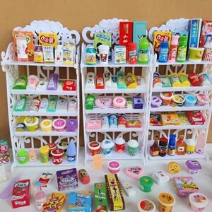 迷你小超市货架仿真便利店模型泡面桶易拉罐饼干盒DIY过家家玩具