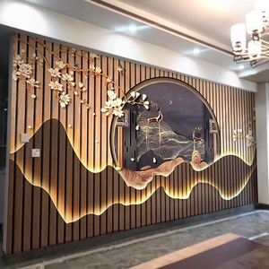 8d立体新中式墙纸中国风山水客厅壁画茶室直播电视背景墙酒店壁纸