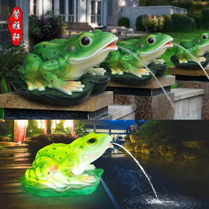 玻璃钢喷水仿真青蛙摆件户外动物雕塑园林景观水池花园庭院装饰品