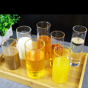 家用高硼硅耐热玻璃咖啡牛奶果汁茶圆形直筒简约喝水杯可定制LOGO