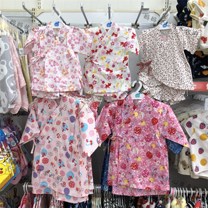 预24夏 日本代购包邮西松屋童装 女宝全棉日式和服浴衣80-130cm