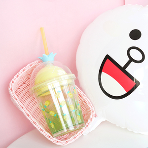 2019夏日新品创意便携塑料吸管杯子可爱果汁