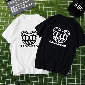 Radiohead电台司令的熊乐队T恤圆领短袖之文化衫摇滚主题黑白色