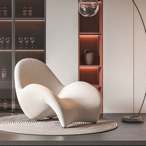 现代设计师潘东椅子轻奢创意弧形靠背休闲椅简约玻璃钢异形单人椅