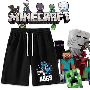 Minecraft我的世界周边短裤男女纯棉动漫游戏联名儿童dream运动裤