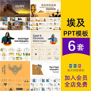 埃及开罗金字塔旅游历史文化美食地理英文介绍ppt模板课件