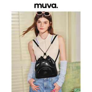 MUVA春夏出游双肩包设计感小众背包女士链条高级感小口袋可爱时尚