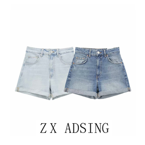 ZX欧美风 ADS女装夏季新款时尚宽松舒适版型牛仔休闲短裤8197071