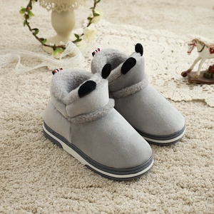 冬季儿童鞋包跟棉拖鞋加厚毛毛鞋男孩女童居家中小童保暖外穿棉鞋