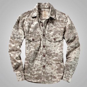 美式沙漠迷彩衣长袖衬衫外套工装军旅衬衣修身多口袋上衣户外军事