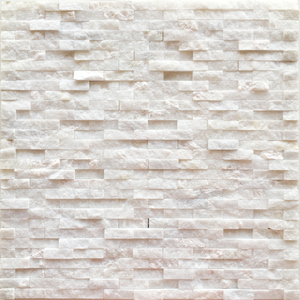 汉白玉断面马赛克墙贴大理石白色石材卫生间背景墙3d瓷砖艺术砖