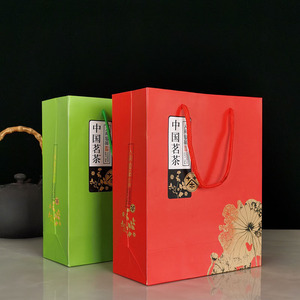 茶叶礼品包装袋子绿茶手提袋红茶手挽袋纸袋人间仙品环保广州大海
