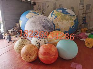 PVC九大行星气模 酒店商场充气八大星球 地球 月球充电灯光气球