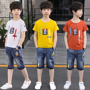 童装男童短袖套装儿童t恤纯棉夏装2021新款中大童运动洋气韩版潮
