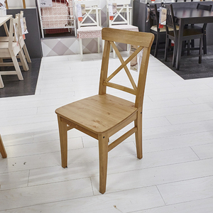 温馨宜家IKEA英格弗餐椅实木椅靠背椅高背椅欧式就餐椅包邮