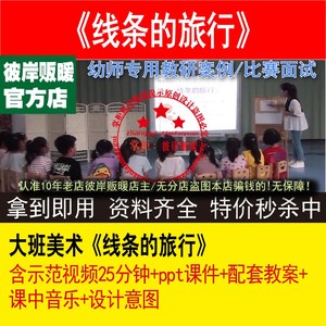 幼儿园大班美术《线条的旅行》优质公开课实录视频教案PPT课件