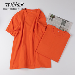 橘色亮橙色T恤女短袖上衣纯色纯棉ins潮宽松桔红色港味宽松大T恤