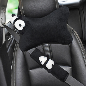 创意熊猫汽车头枕护颈枕女可爱车用座椅颈椎靠枕颈枕车载枕头靠垫