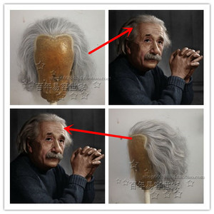 爱因斯坦假发定做现代影视剧假发前粘纱半手钩现代假发模仿类假发