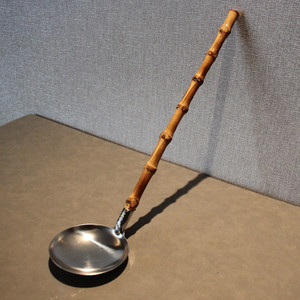 日式拉面勺料理酱汤壳长柄小汤勺304不锈钢火锅勺竹节柄粥勺家用