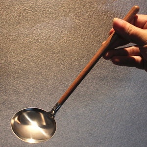 高级黑胡桃木柄304不锈钢汤勺子火锅勺日式料理勺汤壳家用盛粥勺